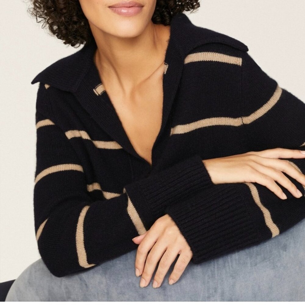 New Vince Cashmere Blend V Neck Sweater